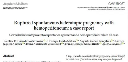 dra. caroline petersen ruptured spontaneous heterotopic pregnancy